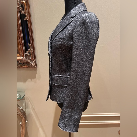 J.Crew Gray Wool Blend Double Breasted Tailored Blazer Jacket Size 6 - Picture 3 of 7